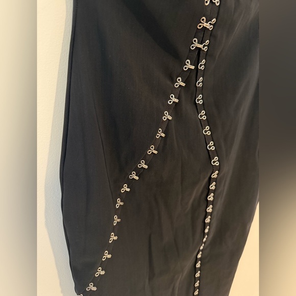 BEC + BRIDGE Black Lace Up Corset Strapless Asymmetrical Midi Dress Size 2 - Picture 5 of 11